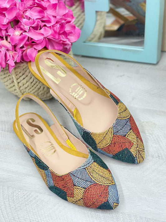 Baletas calzadas hojas